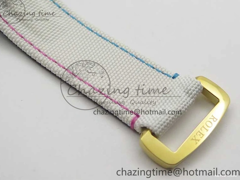 0413 ComfortFit Daytona DIW Carbon OMF Best Edition Blue Pink White Dial on White Nylon Strap A 2833